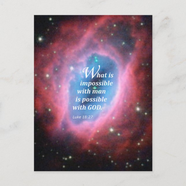 Luke 18:27 postkarte (Vorderseite)