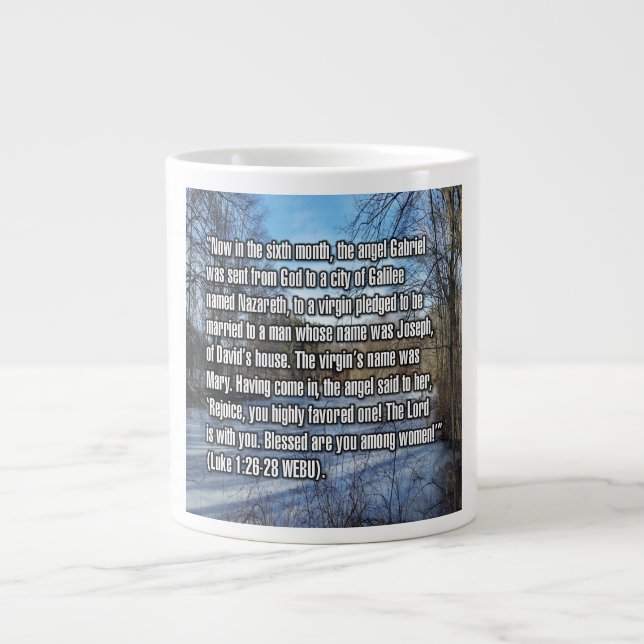 Luke 1:26-28 WEBU-Tasse Jumbo-Tasse (Vorderseite)