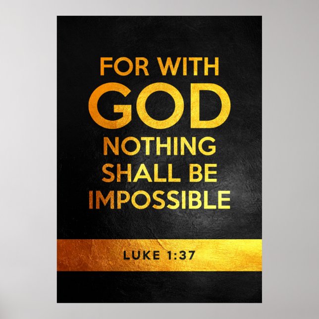 Luke 1:37 Bibelverse Poster (Vorne)