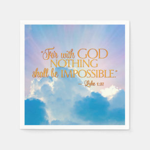 Luke 1:37 Custom Napkins Serviette