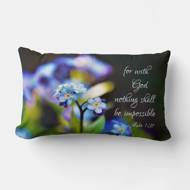 Luke 1:37 Denn mit Gott wird nichts unmöglich sein Lendenkissen (Vorderseite)