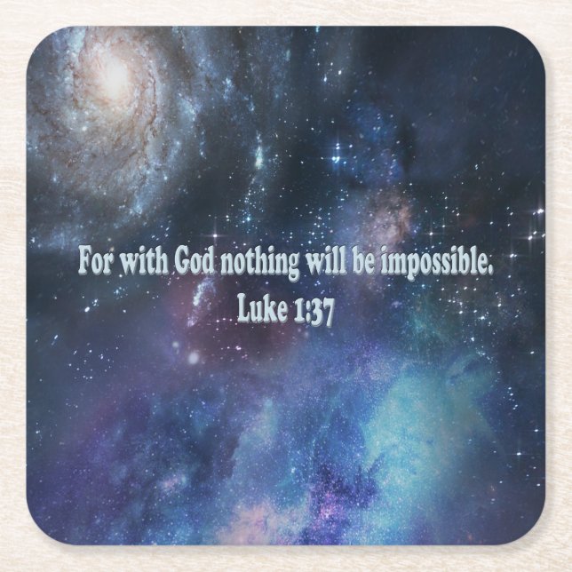 Luke 1:37 rechteckiger pappuntersetzer (Vorderseite)