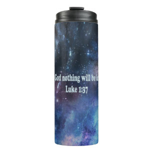 Luke 1:37 thermosbecher