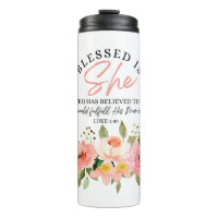 Luke 1:45 Gesegnet ist "She Floral Scripture"