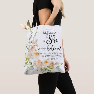 Luke 1:45 Gesegnet ist "She Spring Orange Blume"