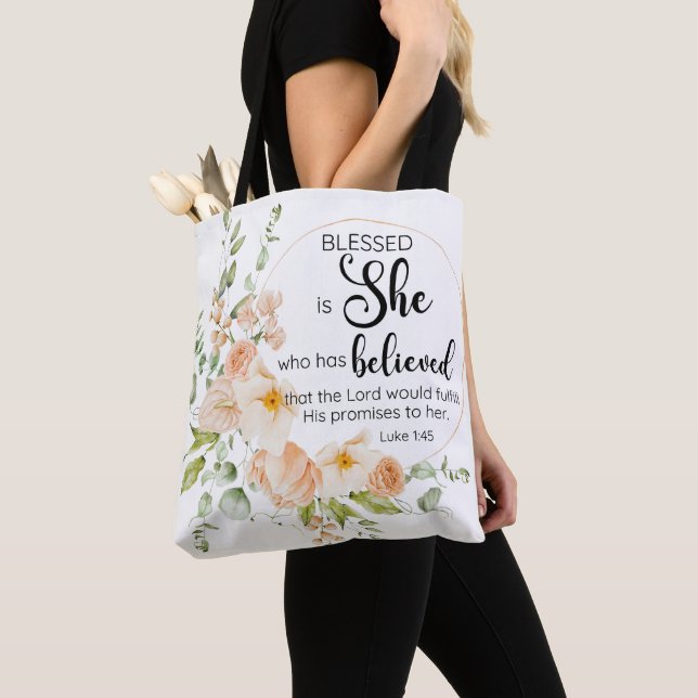 Luke 1:45 Gesegnet ist "She Spring Orange Blume" (Von Nahem)