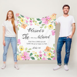 Luke 1:45 Gesegnet ist sie, Frauen-Schrift Bloral Fleecedecke