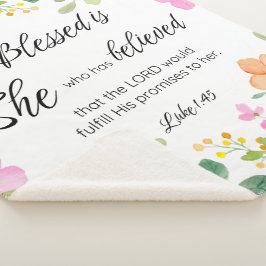 Luke 1:45 Gesegnet ist sie, Frauen-Schrift Bloral Sherpadecke