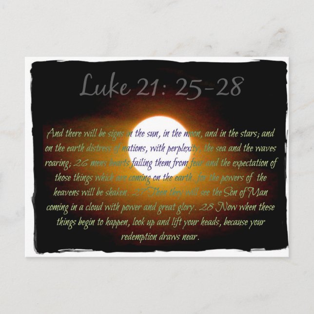 Luke 21:25-28 Verse mit Mond Postkarte (Vorderseite)