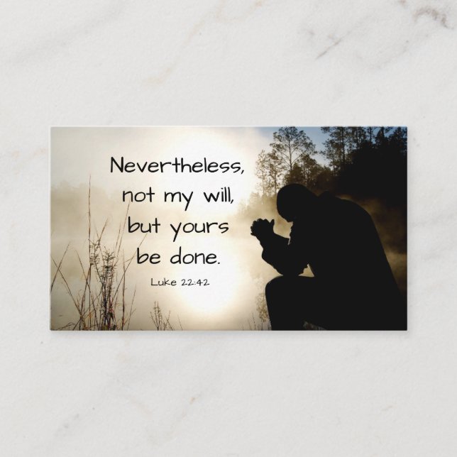 Luke 22:42 Nicht mein Wille, sondern euer seid get Visitenkarte (Vorderseite)