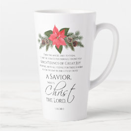 Luke 2:10-11 Gute Nachricht Poinsettia Weihnachten Milchtasse