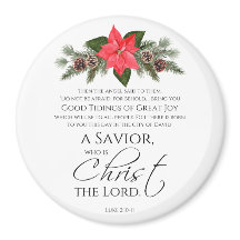 Luke 2:10-11 Poinsettia Weihnachtsschrift