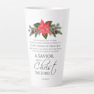 Luke 2:10-11 Poinsettia Weihnachtsschrift Milchtasse