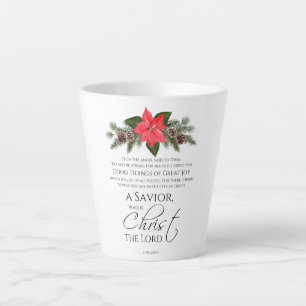 Luke 2:10-11 Poinsettia Weihnachtsschrift Milchtasse