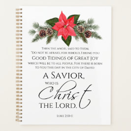 Luke 2:10-11 Poinsettia Weihnachtsschrift Planer