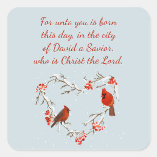 Luke 2:11 Heilige Bibelverse Quadratischer Aufkleber