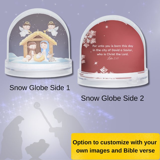 Luke 2:11 Nativity Bible Verse Snow Globe Schneekugeln (Luke 2:11 Nativity scene with snow)