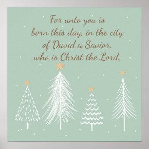 Luke 2:11 Schrift für Weihnachts-Bibelverse Post Poster