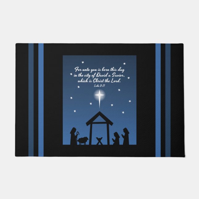 Luke 2:11 Weihnachtsbibel Verse Doormat Fußmatte (Vorderseite)