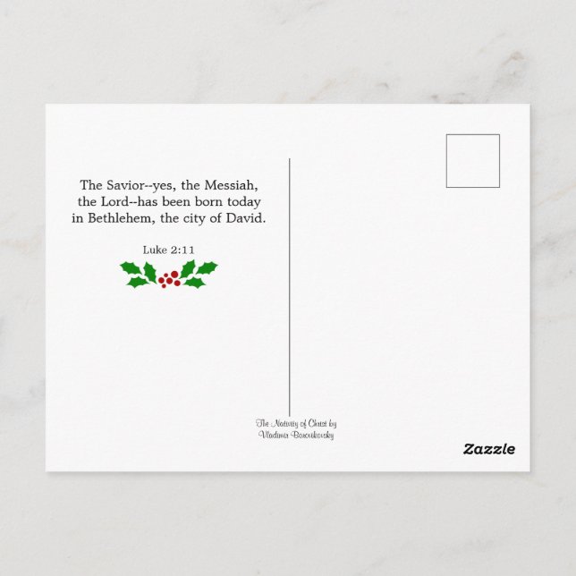Luke 2-11, Weihnachtsschrift, Postkarte (Rückseite)
