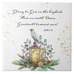 Luke 2:14 Ruhm an Gott in den höchsten Weihnachten Fliese