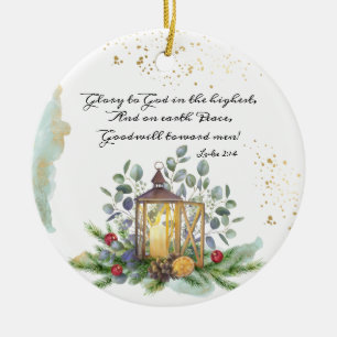 Luke 2:14 Ruhm an Gott in den höchsten Weihnachten Keramik Ornament