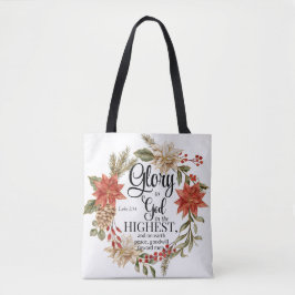Luke 2:14 Ruhm zu Gott Weihnachten Gold Floral