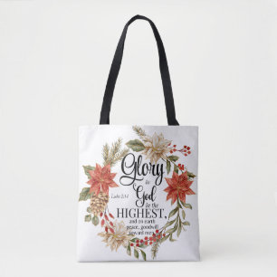 Luke 2:14 Ruhm zu Gott Weihnachten Gold Floral