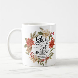 Luke 2:14 Ruhm zu Gott Weihnachten Gold Floral Kaffeetasse