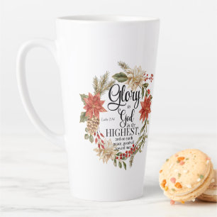 Luke 2:14 Ruhm zu Gott Weihnachten Gold Floral Milchtasse