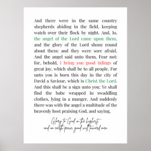 Luke 2:8-14 Bibelverse, Weihnachten Poster