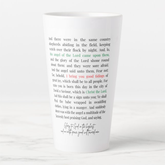 Luke 2:8 - 14 Tall Coffee Tasse (Vorderseite)