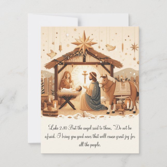 Luke 2 Mager Scene Flat Card (Schreib deine eigene Dankeskarte (Vorderseite)