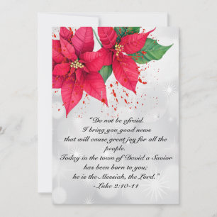 Luke 2 Schöne Wasserfarbe Poinsettie Blumendekor Feiertagskarte