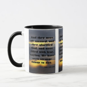 Luke 5:26 KJV Bibelschrift Pic Two-Tone Tasse