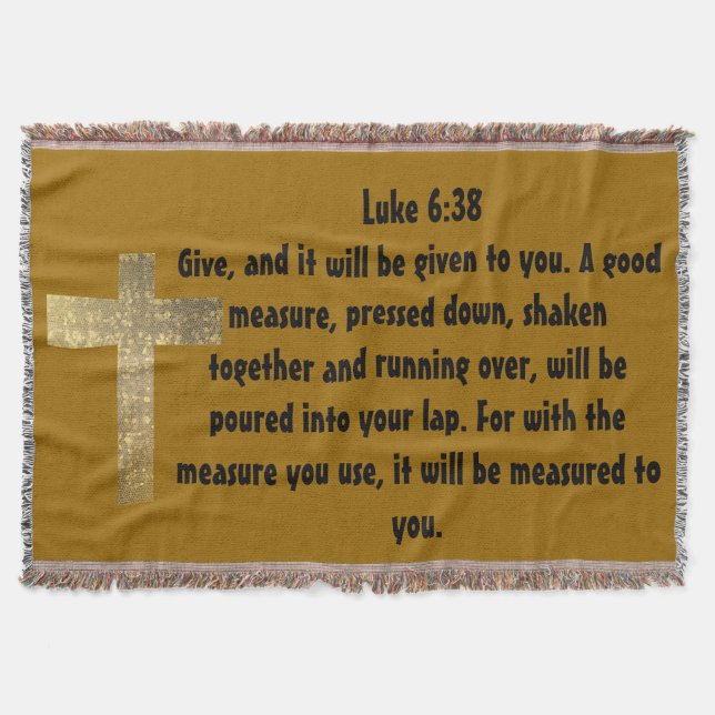 Luke 6:38 Bible Verse Glaube Hope Liebe Kreuz Art Decke (Vorderseite)