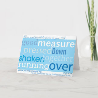 Luke-6:38 geben und es wird Ihnen gegeben Karte