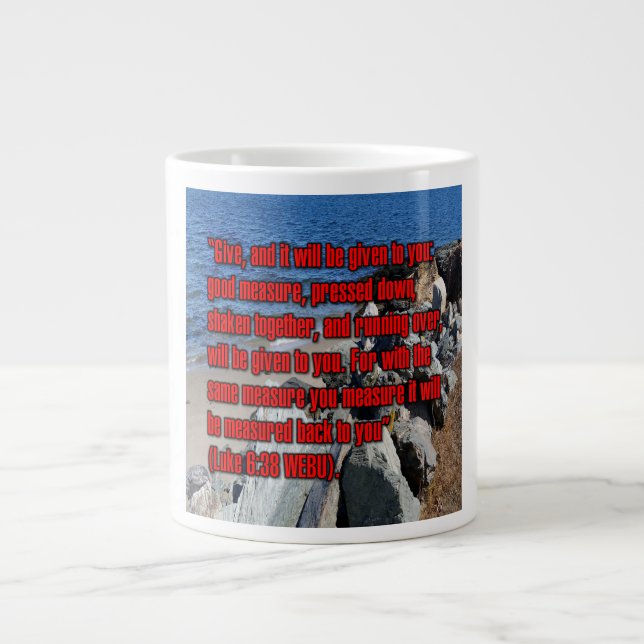 Luke 6:38 WEBU Mug Jumbo-Tasse (Vorderseite)