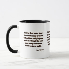 Luke 7:21 KJV Bibelschrift Zwei-Tone Tasse