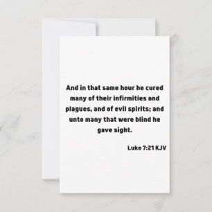 Luke 7:21 KJV Bible Verse Flat Greeting Card Karte