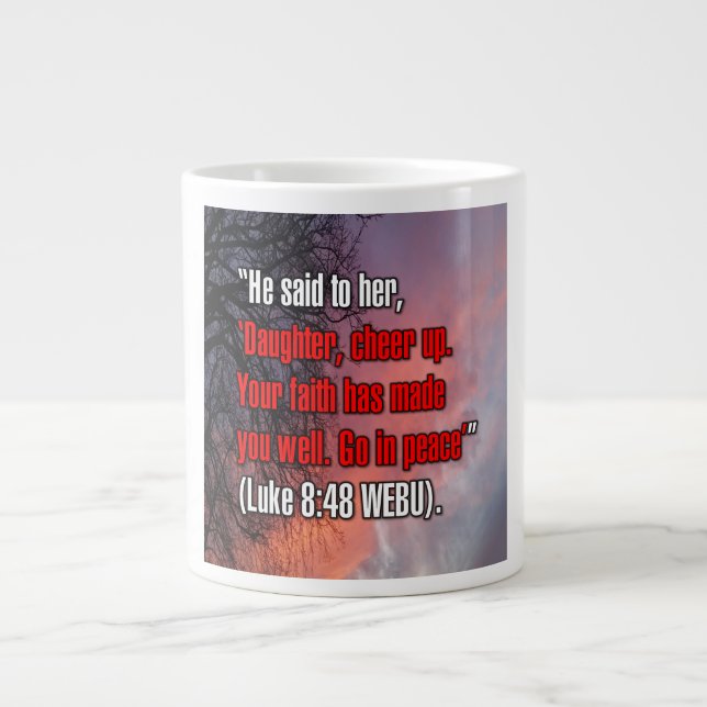 Luke 8:48 WEBU Mug Jumbo-Tasse (Vorderseite)
