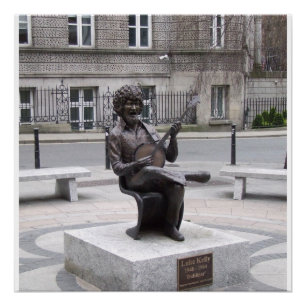 Luke Kelly Dubliners sculpture, Dublin Irland Poster