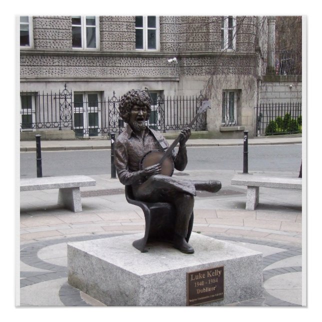 Luke Kelly Dubliners sculpture, Dublin Irland Poster (Vorderseite)