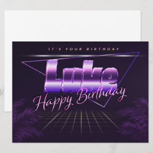 Luke Name Vorname lila retro Karte Geburtstag