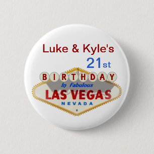 Luke-u. Kyles 21. Las Vegas-Geburtstags-Knopf Button