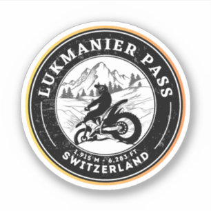 Lukmanier Pass - Schweizer Alpen Aufkleber