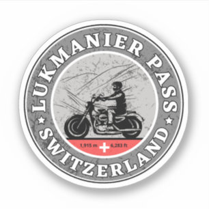 Lukmanier Pass Schweizer Alpen Motorradtour Aufkleber