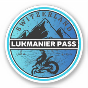 Lukmanier Pass Schweizer Alpen Motorradtour Aufkleber