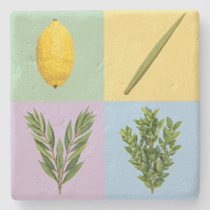 Lulav 4 Arten Pop-Art Steinuntersetzer