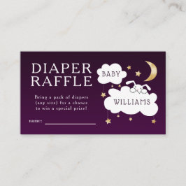 Lullaby Baby Dusche Lila Windeln Raffle Ticket Begleitkarte